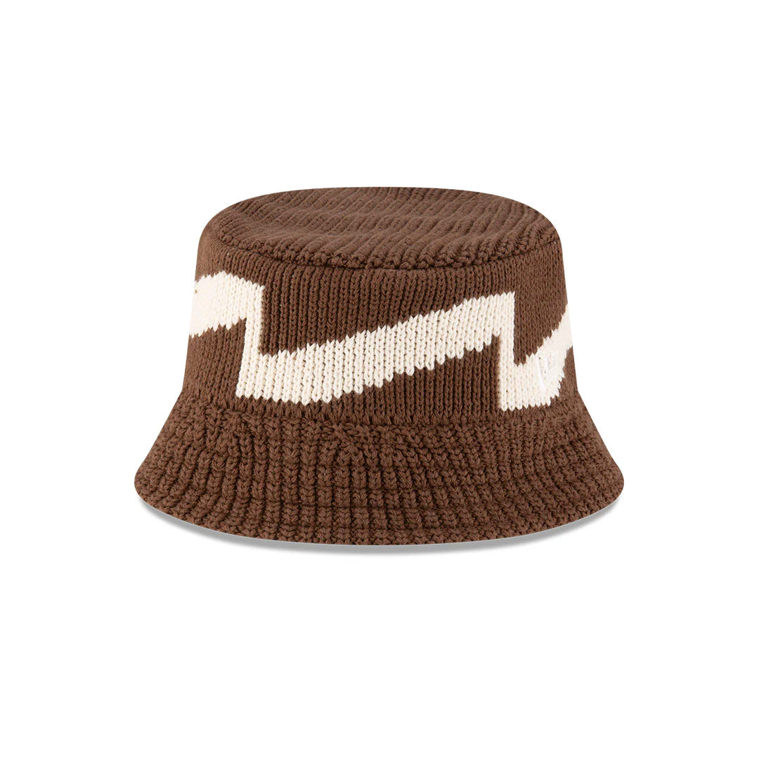 New Era Knit Pattern Walnut Bucket