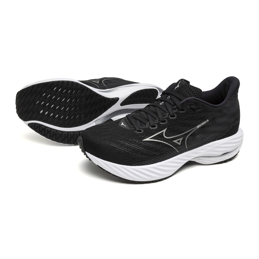 Tenis Mizuno Mujeres Wave Rider 28 Black-Harbor Mist