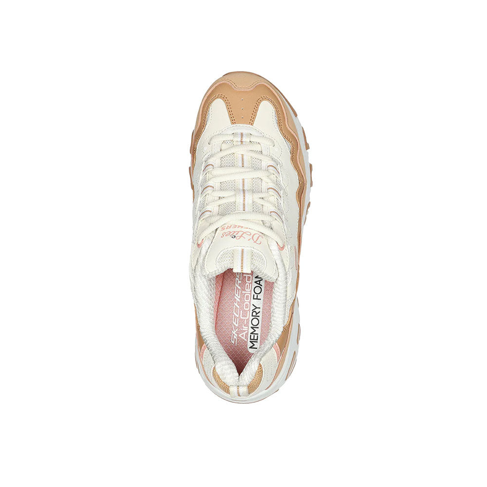 Tenis Mujer Skechers Dlites - Blanco-Café