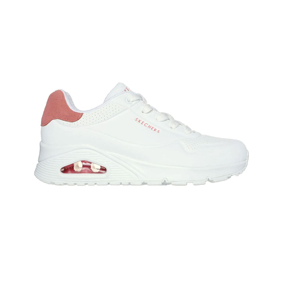 Tenis Mujer Skechers Uno Pop Back - Blanco-Rosado