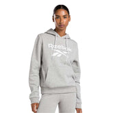 Sudadera Con Gorro Reebok para Mujer Identity Big Logo Fleece Hoodie Gris