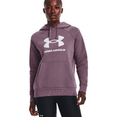 Sudadera con Gorro Under Armour para Mujer Rival Fleece Big Logo Hoodie Morado