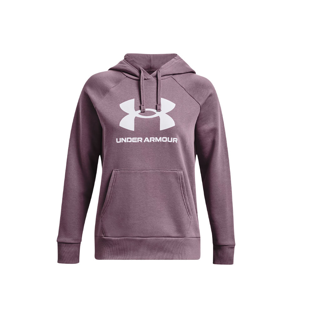 Sudadera con Gorro Under Armour para Mujer Rival Fleece Big Logo Hoodie Morado