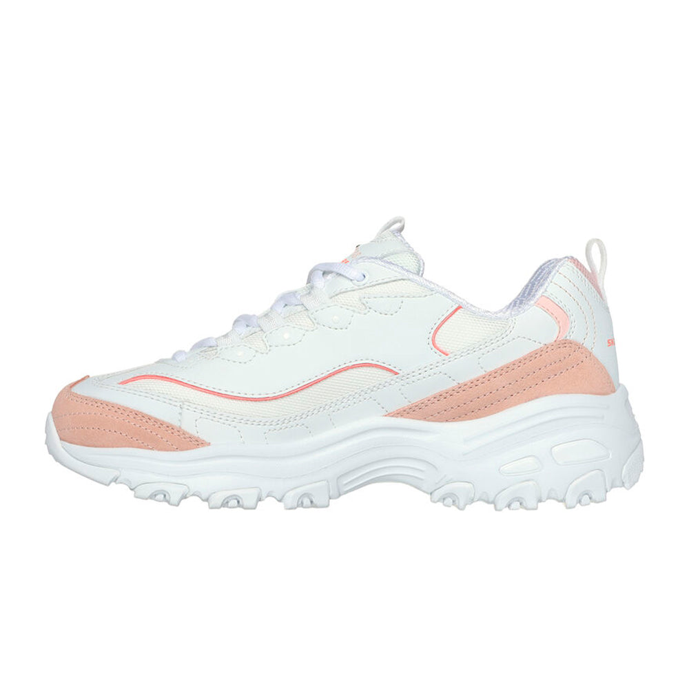 Tenis Mujer Skechers Dlites - Blanco-Rosado
