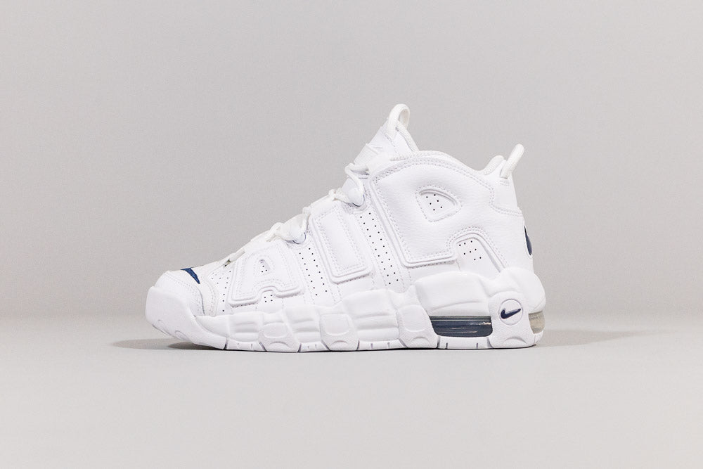 Nike Air More Uptempo 'White and Midnight Navy' (GS)