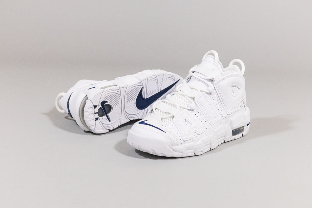Nike Air More Uptempo 'White and Midnight Navy' (GS)