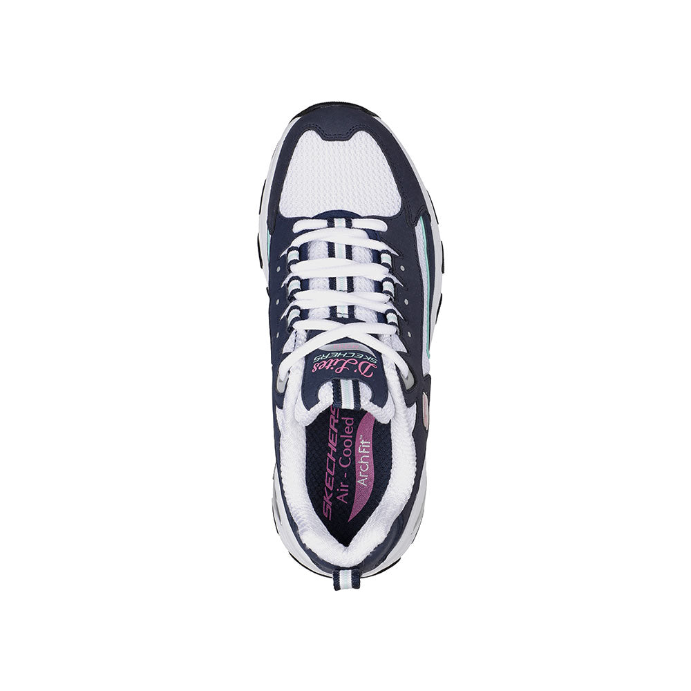 Tenis Mujer Skechers Arch Fit Dlites - Negro - Blanco