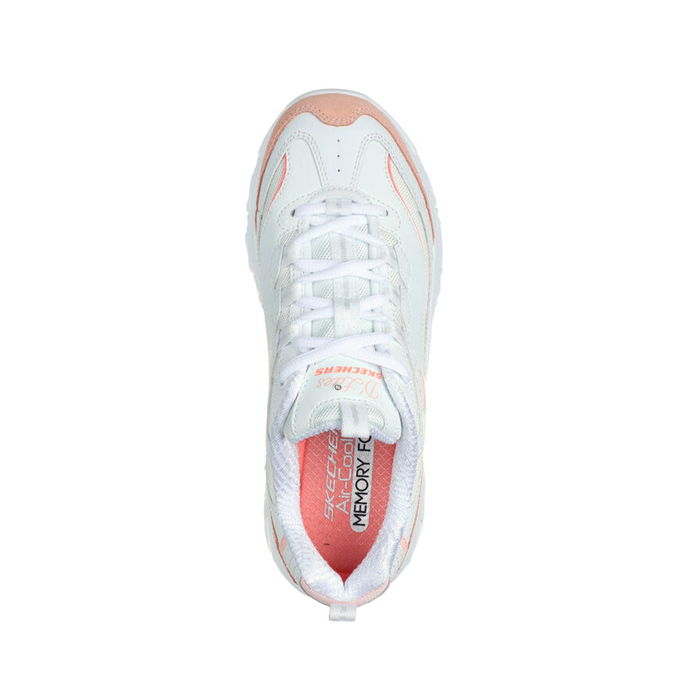 Tenis Mujer Skechers Dlites - Blanco-Rosado